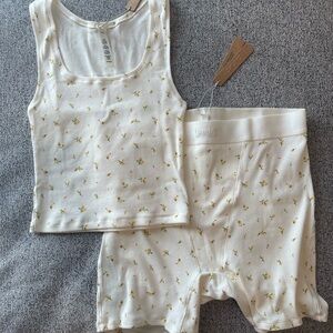 SKIMS tank and boxer loungewear set